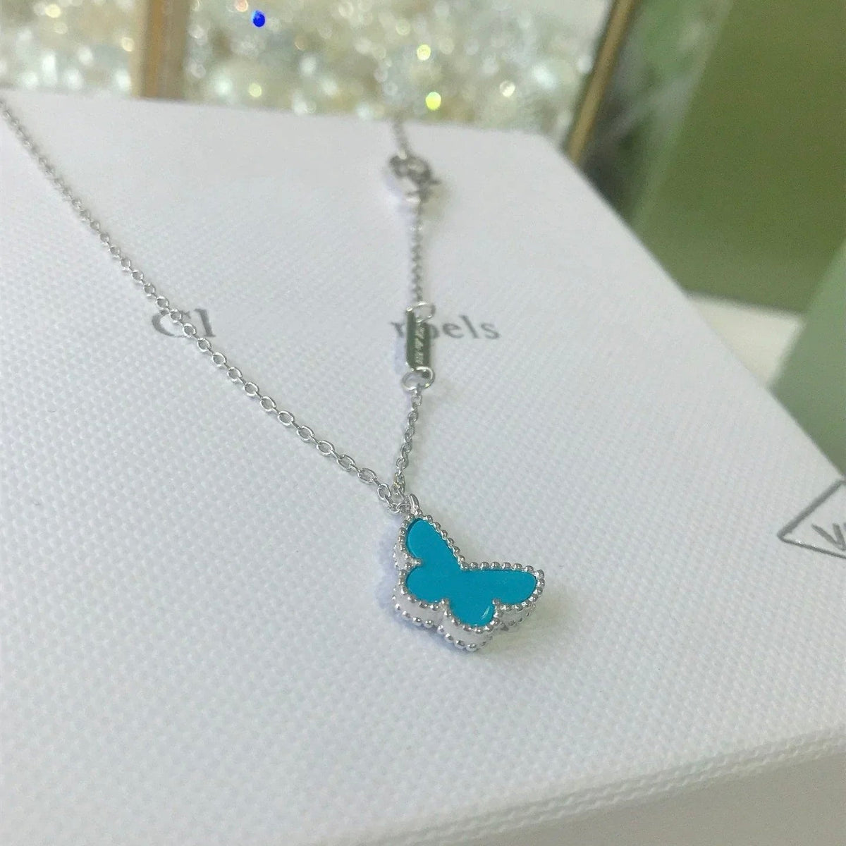 [Sophire Jewelry ]BUTTERFLY TURQUOISE BUTTERFLY BRACELET SILVER