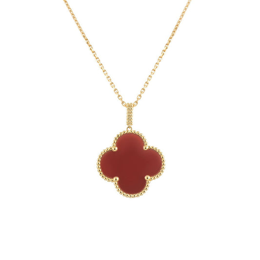 [Sophire Jewelry ]CLOVER 25MM NECKLACE GOLD CARNELIAN