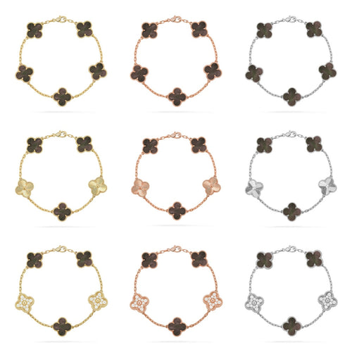 [Sophire Jewelry ] CLOVER 5 MOTIF GRAY MOP BRACELET COLLECTION