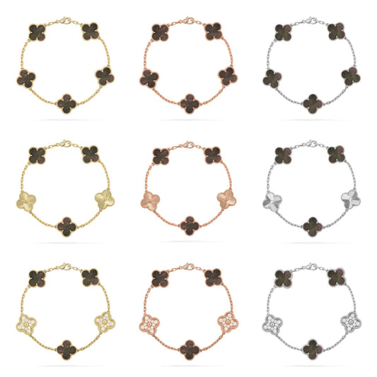 [Sophire Jewelry ] CLOVER 5 MOTIF GRAY MOP BRACELET COLLECTION
