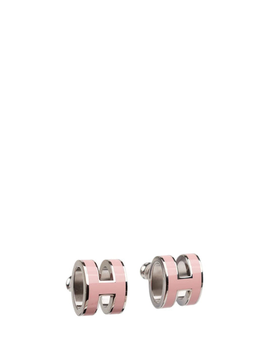 [Sophire]MINI POP H SILVER EARRINGS PINK