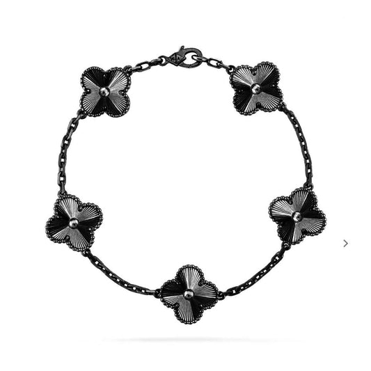 [Sophire Jewelry ]CLOVER 5 MOTIF BLACK BRACELET