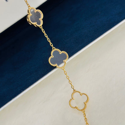 [Sophire Jewelry ]CLOVER 5 MOTIF ROCK CRYSTAL BRACELET