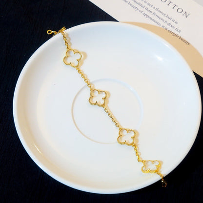 [Sophire Jewelry ]CLOVER 5 MOTIF ROCK CRYSTAL BRACELET