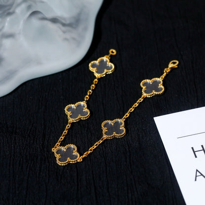 [Sophire Jewelry ]CLOVER 5 MOTIF ROCK CRYSTAL BRACELET