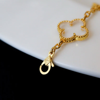 [Sophire Jewelry ]CLOVER 5 MOTIF ROCK CRYSTAL BRACELET