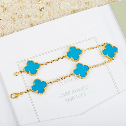 [Sophire Jewelry ] CLOVER 5 MOTIF TURQUOISE BRACELET COLLECTION