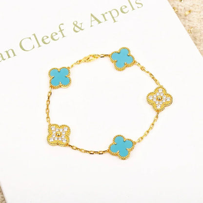 [Sophire Jewelry ] CLOVER 5 MOTIF TURQUOISE BRACELET COLLECTION