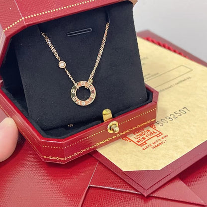 [Sophire Jewelry ]LOVE NECKLACE 16MM 2 DIAMONDS