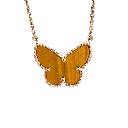 [Sophire Jewelry ] TIGER__ EYE BUTTERFLY NECKLACE