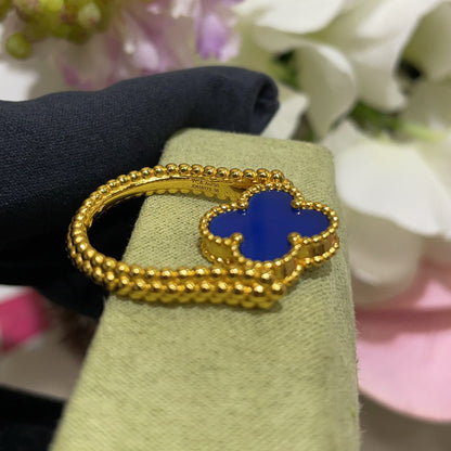[Sophire Jewelry ]CLOVER RIVERSIBLE BLUE AGATE RING