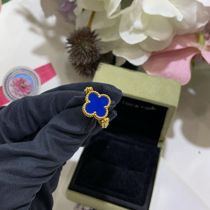 [Sophire Jewelry ]CLOVER RIVERSIBLE BLUE AGATE RING