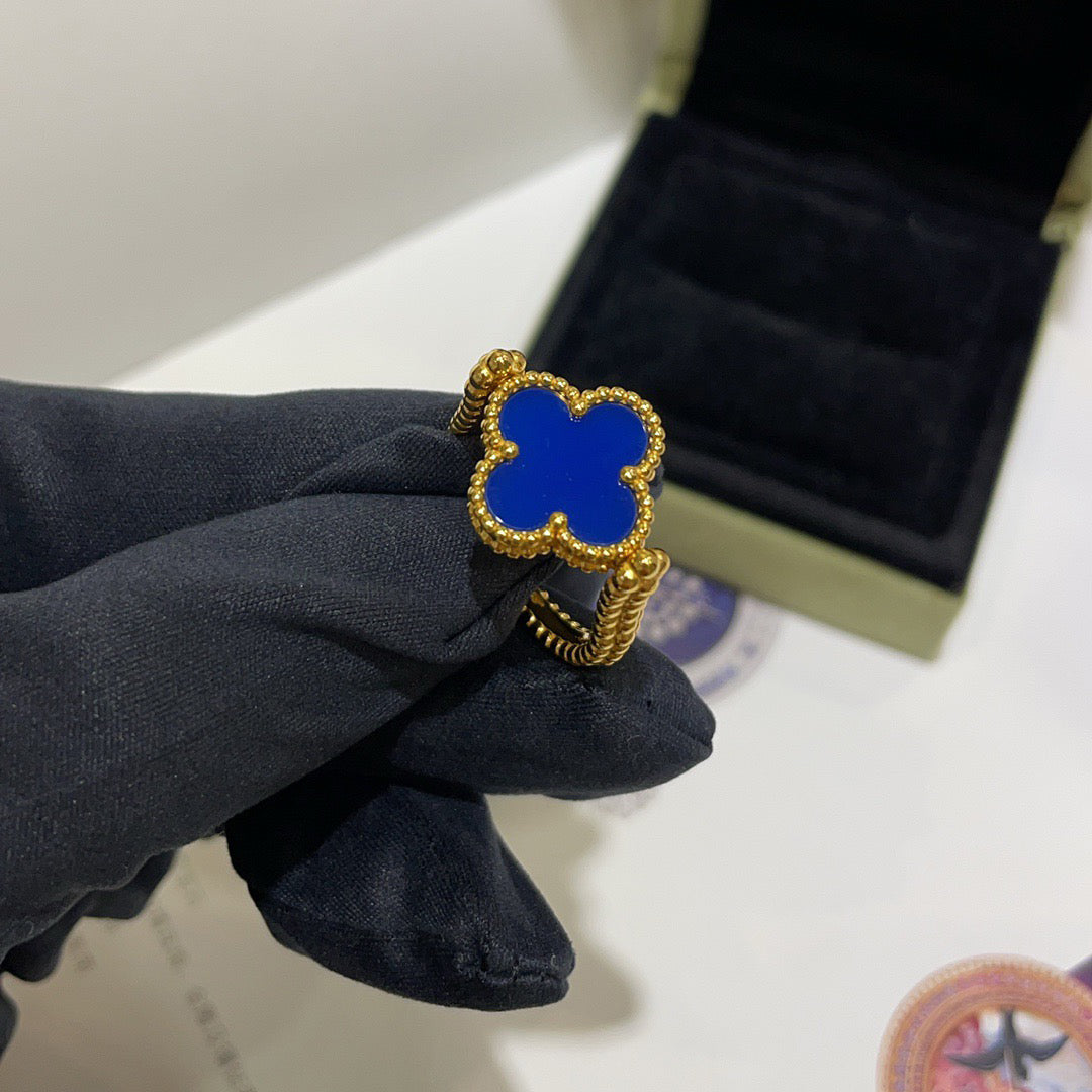 [Sophire Jewelry ]CLOVER RIVERSIBLE BLUE AGATE RING