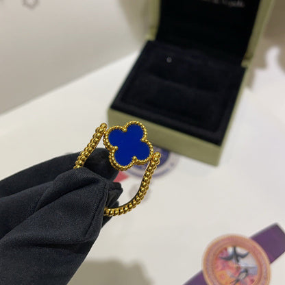 [Sophire Jewelry ]CLOVER RIVERSIBLE BLUE AGATE RING