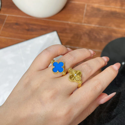 [Sophire Jewelry ]CLOVER RIVERSIBLE BLUE AGATE RING