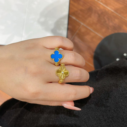 [Sophire Jewelry ]CLOVER RIVERSIBLE BLUE AGATE RING