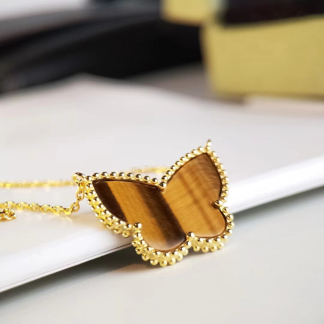 [Sophire Jewelry ] TIGER__ EYE BUTTERFLY NECKLACE