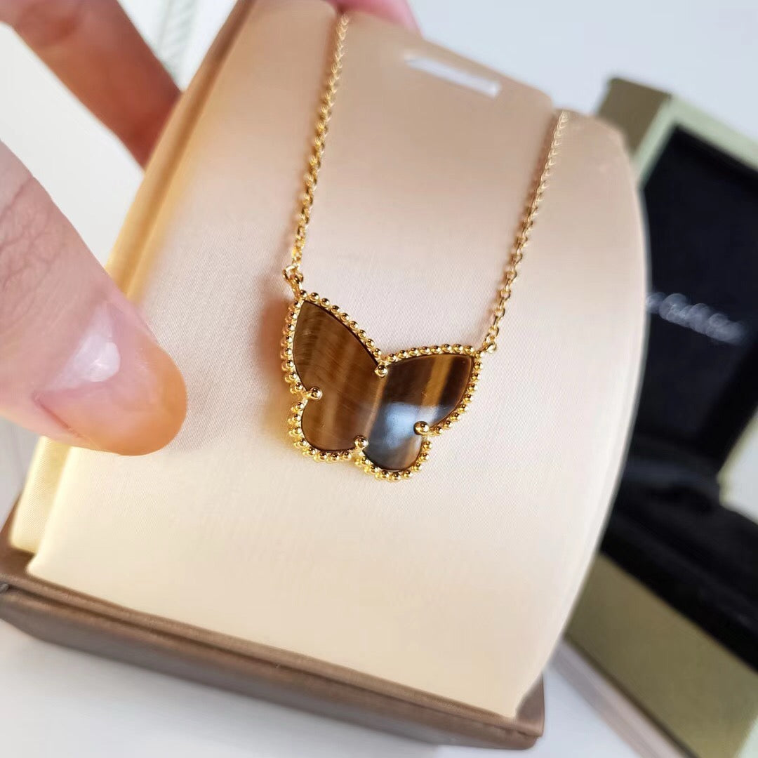 [Sophire Jewelry ] TIGER__ EYE BUTTERFLY NECKLACE