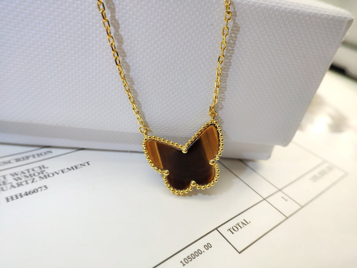[Sophire Jewelry ] TIGER__ EYE BUTTERFLY NECKLACE