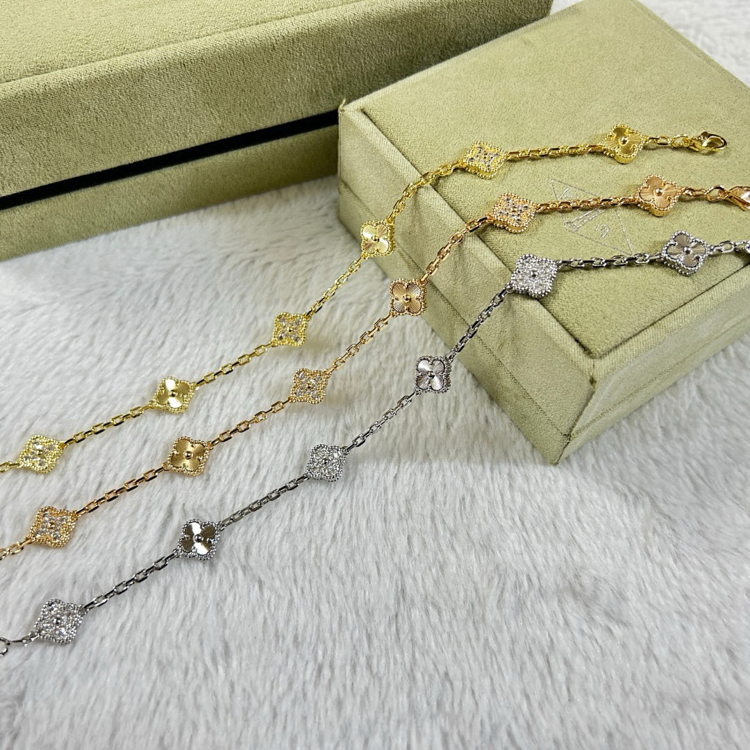 [Sophire Jewelry ]CLOVER 6 MOTIF DIAMOND LASER BRACELET