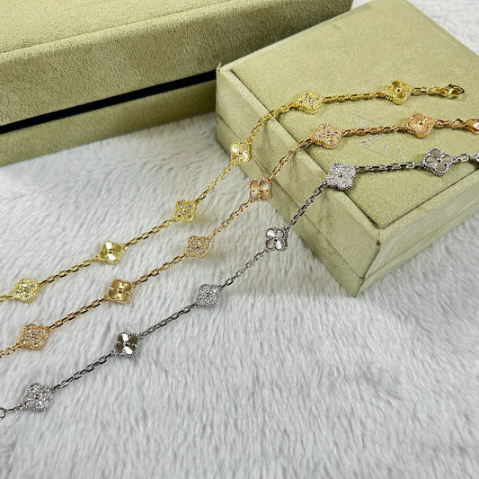 [Sophire Jewelry ]CLOVER 6 MOTIF DIAMOND LASER BRACELET
