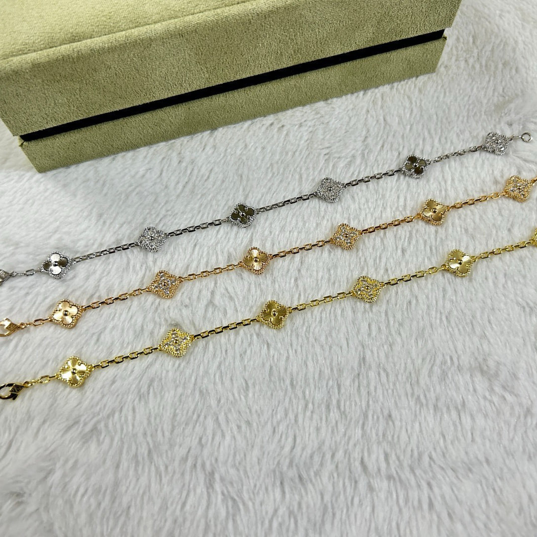 [Sophire Jewelry ]CLOVER 6 MOTIF DIAMOND LASER BRACELET