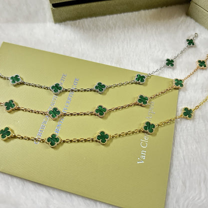 [Sophire Jewelry ]CLOVER 6 MOTIF MALACHITE BRACELET