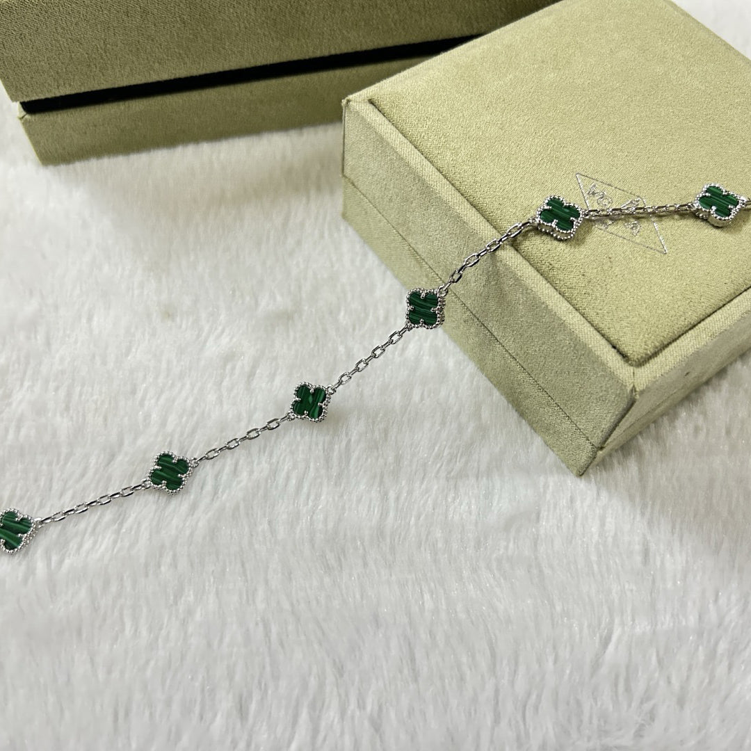 [Sophire Jewelry ]CLOVER 6 MOTIF MALACHITE BRACELET