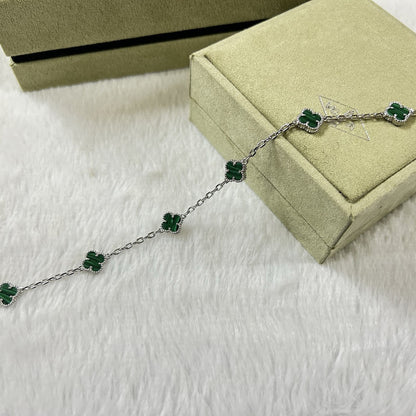 [Sophire Jewelry ]CLOVER 6 MOTIF MALACHITE BRACELET