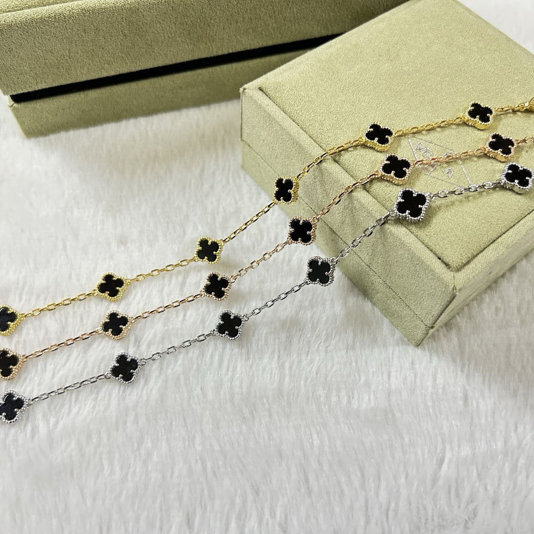 [Sophire Jewelry ]CLOVER 6 MOTIF  ONYXS BRACELET