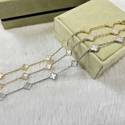 [Sophire Jewelry ]CLOVER 6 MOTIF WHITE MOP BRACELET