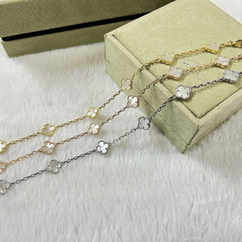 [Sophire Jewelry ]CLOVER 6 MOTIF WHITE MOP BRACELET