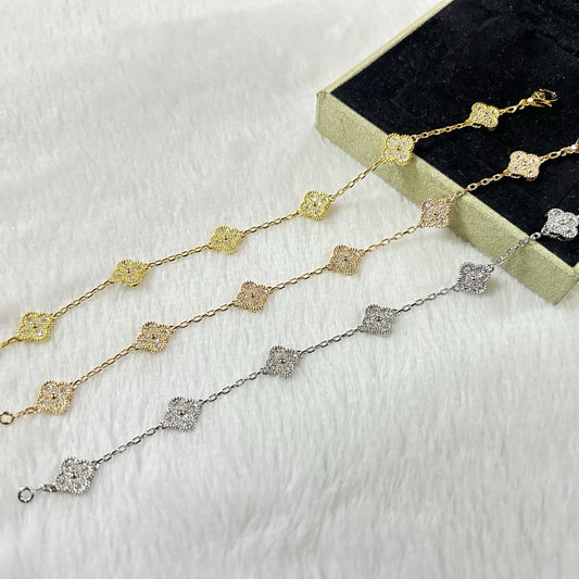 [Sophire Jewelry ]CLOVER 6 MOTIF DIAMOND BRACELET