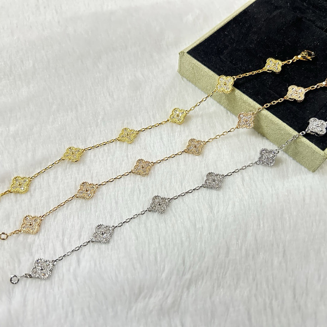 [Sophire Jewelry ]CLOVER 6 MOTIF DIAMOND BRACELET