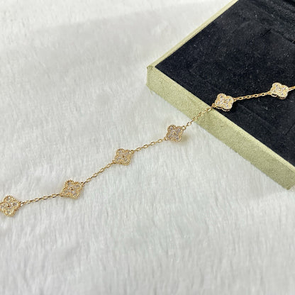 [Sophire Jewelry ]CLOVER 6 MOTIF DIAMOND BRACELET