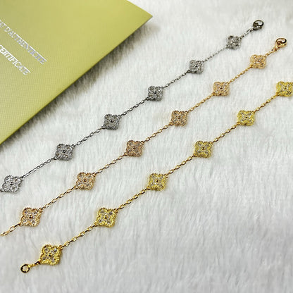 [Sophire Jewelry ]CLOVER 6 MOTIF DIAMOND BRACELET