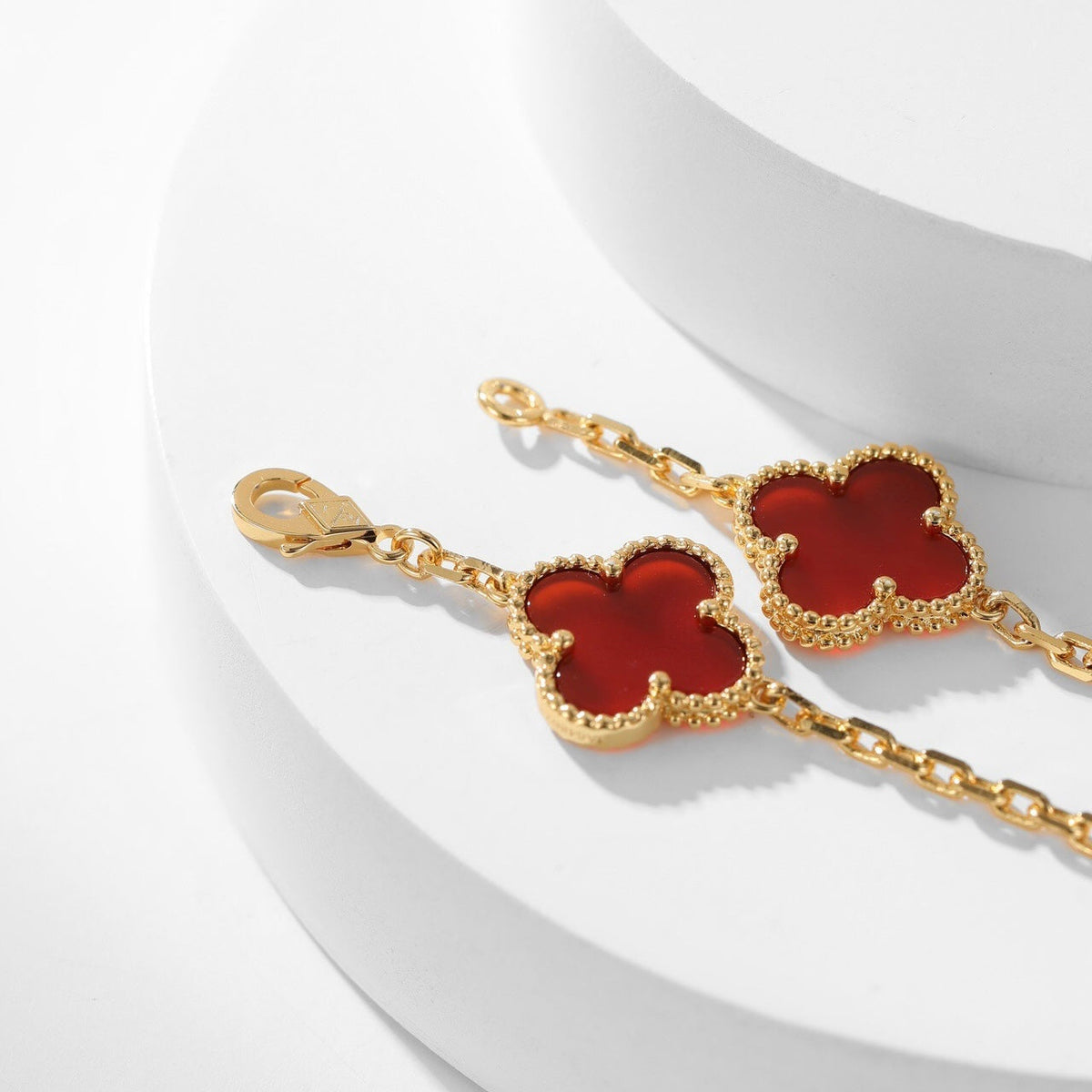 [Sophire Jewelry ]CLOVER 10 MOTIFS CARNELIAN NECKLACE