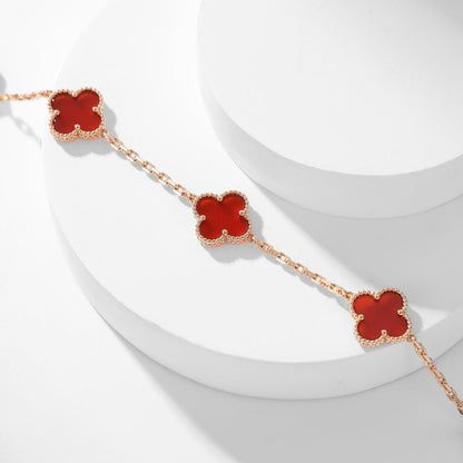 [Sophire Jewelry ]CLOVER 10 MOTIFS CARNELIAN NECKLACE