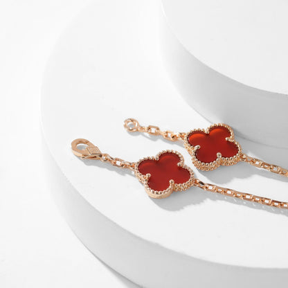 [Sophire Jewelry ]CLOVER 10 MOTIFS CARNELIAN NECKLACE