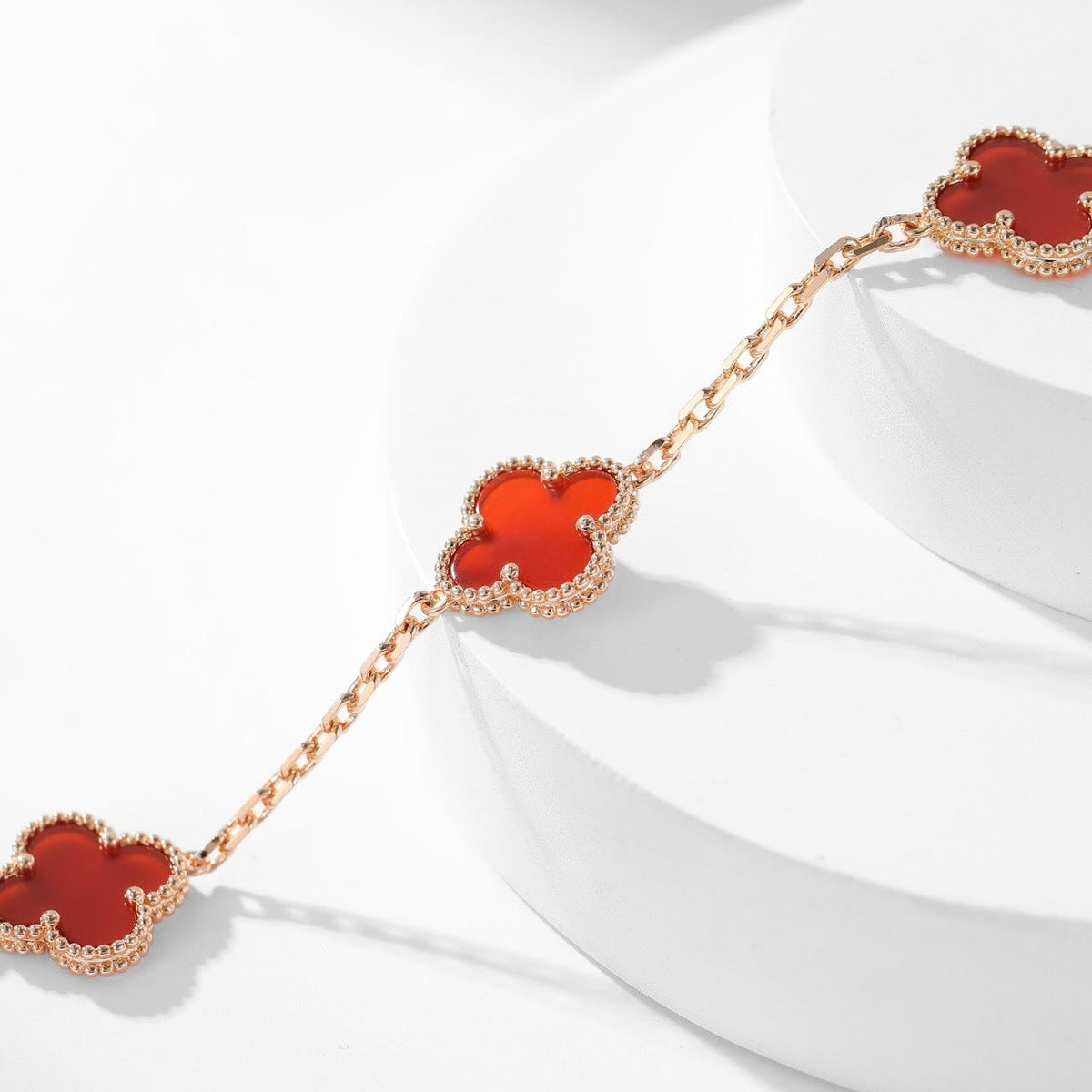 [Sophire Jewelry ]CLOVER 10 MOTIFS CARNELIAN NECKLACE