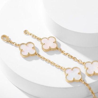 [Sophire Jewelry ]CLOVER 10 MOTIFS WHITE MOTHER OF PEARL NECKLACE