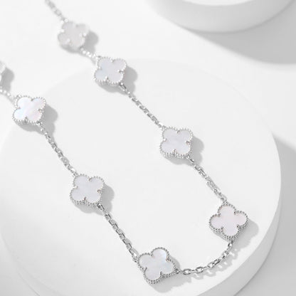 [Sophire Jewelry ]CLOVER 10 MOTIFS WHITE MOTHER OF PEARL NECKLACE