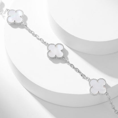 [Sophire Jewelry ]CLOVER 10 MOTIFS WHITE MOTHER OF PEARL NECKLACE