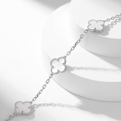 [Sophire Jewelry ]CLOVER 10 MOTIFS WHITE MOTHER OF PEARL NECKLACE