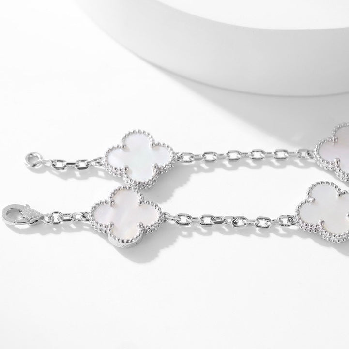 [Sophire Jewelry ]CLOVER 10 MOTIFS WHITE MOTHER OF PEARL NECKLACE