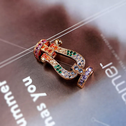 [Sophire Jewelry ]FORCE LARGE HORSESHOE  COLORED DIAMOND BRACELET ROSE GOLD