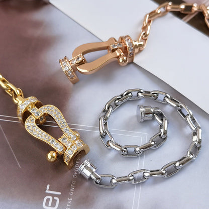 [Sophire Jewelry ]FORCE LARGE HORSESHOE CLASP  METAL BRACELET