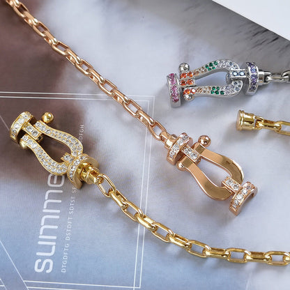 [Sophire Jewelry ]FORCE LARGE HORSESHOE CLASP  METAL BRACELET