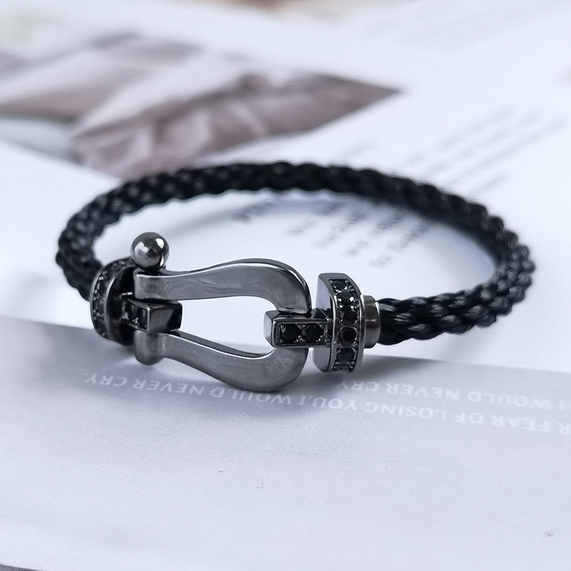 [Sophire Jewelry ]FORCE LARGE SERIES HORSESHOE BLACK SAMURAI BRACELET