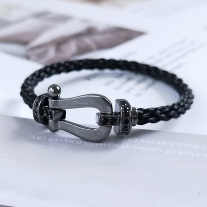 [Sophire Jewelry ]FORCE LARGE SERIES HORSESHOE BLACK SAMURAI BRACELET